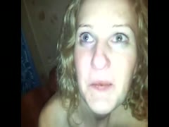 Blonde teen eating her boyfriend's poop after blowjob